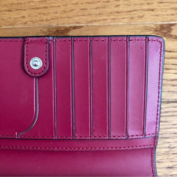 Kate Spade Cameron Saffiano Leather BiFold Rosso Red Wallet - Picture 5 of 8